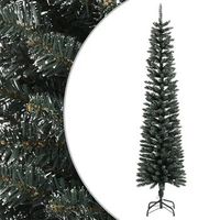 arbol navidad artificial estrecho con soporte pvc verde 240 cm vidaxl