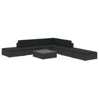 set muebles de jardin 8 piezas y cojines ratan sintetico negro