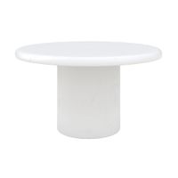 mesa de centro redonda en concreto blanco roto