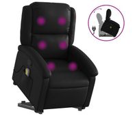 vidaxl sillon reclinable de masaje de pie cuero artificial negro