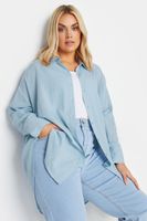 yours camisa azul cielo lino mujer curvy y tallas grandes yours