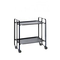 carrito auxiliar con ruedas bahuaus armazon negro 2 bandejas negras