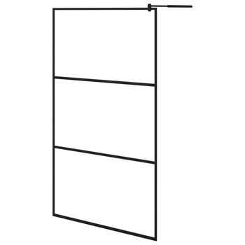 Mampara Ducha Accesible Vidrio Esg Transparente Negro 115x195cm Vidaxl