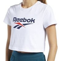 reebok sport camiseta crop top para mujer