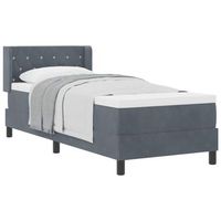 cama individual  cama para adulto  cama tipo box spring manual gris oscuro 200 x 80 cm terciopelo