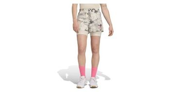 Pantalon corto adidas performance own the run spray dye blanco rosa  2 en 1  mujer