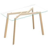 homcom mesa de comedor rectangular moderna para 6 personas superficie de vidrio templado 150x75x76 cm transparente