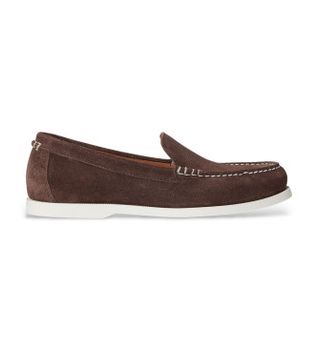Polo Ralph Lauren para hombre. 803P09766001 Mocasines de Piel Merton marrón oscuro (44), Plano, Ninguno, Casual, Clásico