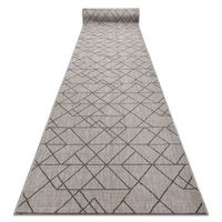 alfombra de pasillo sisal sion 6051 geometrico tejido plano gris 120  120x550 cm