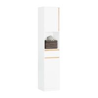 armario alto para bano con 1 cajon mueble columna de bano con 1 estantes abiertos y 2 puertas blanco 35 x 33 x 170 cm bzr80-w sobuy es