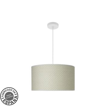 Colgante moda 2xe27 blanco/cañizo blanco regx40x40cm c/difusor