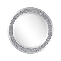 espejo colgante de pared plateado redondo 70 cm estilo moderno glamour erbray