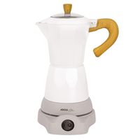 cafetera italiana electrica jocca de la linea nature con un sistema innovador que mantendra tu cafe caliente todo el tiempo con una base que te permite girar la cafetera inalambrica 360 grados y mango