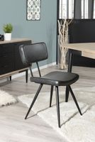 juego de 2 sillas negras con patas de metal de 41x59x82 cm