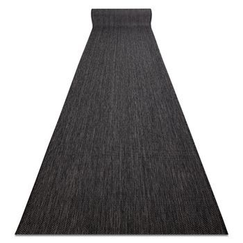 Alfombra De Pasillo Sisal Sion Mezcla Tejido Plano Negro 120cm 120x520 Cm