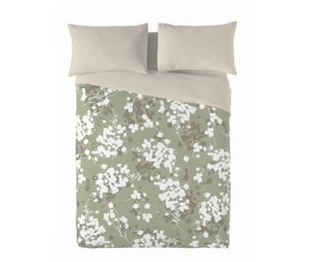 Sandal - funda nórdica estampada cama 90 - algodón extrasuave - incluye  1 funda de almohada - light leaves olive
