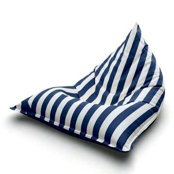 Aiire Puff Exterior Jardín con Relleno Incluido - Tejido Olefina Premium, Desenfundable y Lavable - Sofá Exterior para Playa, Terraza o Piscina - Puff Gigante XXL Azul