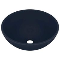 lavabo de lujo redondo ceramica azul oscuro mate 325x14 cm vidaxl