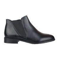botin piel negro elasticos