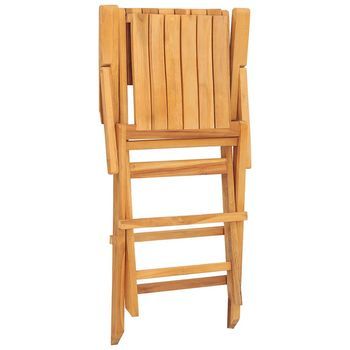 Pack 4 Uds Sillas De Jardín | Silla De Exterior | Sillón Plegables Madera Maciza Teca 55x62x90 Cm