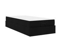 estructura de cama individual para adultos con colchon 2 pcs negro tela