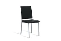 silla asiento negro estructura gris