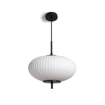 Lámpara Colgante Metal Y Cristal Beca Oblade Negro