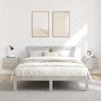 Mesitas De Noche (2 Uds) - Mueble - Madera Contrachapada - Gris Hormigón (40x30x30cm)