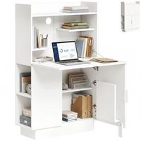 escritorio plegable para oficina en casa de tablero de particulas blanco homcom 80 x 30 x 128 cm  blanco