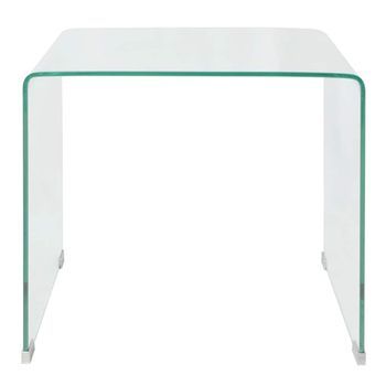 Mesa De Café - Mesa De Centro Vidrio Templado 49,5x50x45 Cm Claro