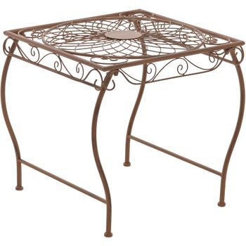 Mesa De Jardin Zarina Metal Marrón Antiguo 45x49x46 Cm Clp