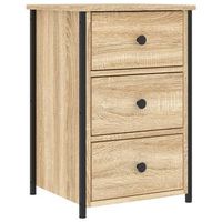 mesita de noche  mesilla de noche madera de ingenieria roble sonoma 40x36x60 cm