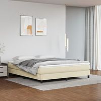 cama matrimonial  cama para adultos  estructura de cama sin colchon cuero sintetico crema 180x200 cm cfw82667