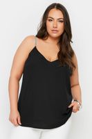 limited collection top negro de tirantes de cadena plateada mujer curvy y tallas grandes limited collection