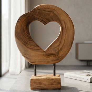 Escultura de madera marrón cm 20x10x28