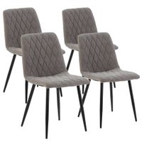 pack 4 sillas tapizadas en tela color gris