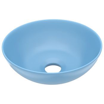 Lavabo De Baño Moderno | Lavabo De Cuarto De Baño Redondo Cerámica Azul Claro