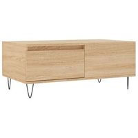 mesa de centro madera contrachapada roble sonoma 90x50x365 cm vidaxl