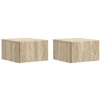 mesa lateral montada en la pared 2 pcs roble sonoma vidaxl