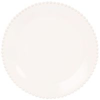 plato llano de loza blanca con borde perlado