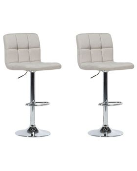 Conjunto de 2 sillas de bar  giratoria beige claro