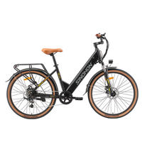 bicicleta electrica urbana sinohon em300 26 pulgadas 7 velocidades marron