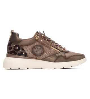 Carmela para mujer. 16251302-TAUPE Zapatillas de piel 162513 marrón (36), Plano, Cordones, Casual