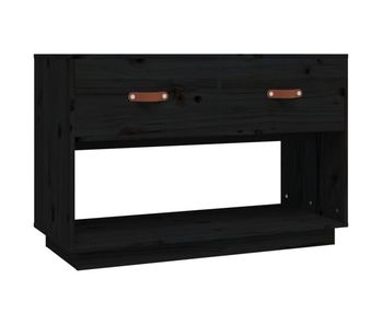 Mueble de tv madera maciza de pino negro 90x40x60 cm