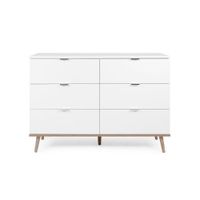 comoda 6 cajones - an120 cm - copenhague - blanco