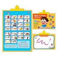 libro de aprendizaje ingles con sonidos y pizarra 38x1x27 cm color azul claro
