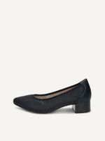 caprice pumps blue made of leather with block heel size 375