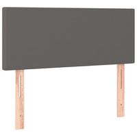 cabecero cama mueble de dormitorio con led cuero sintetico 100 x 5 x 7888 cm gris m020000242