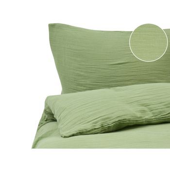 Conjunto De Funda De Edredón Moderna De Muselina De Algodón 150 X 200 Cm Verde Sumner
