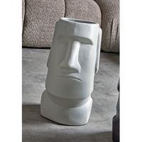 jarron moai lacado beige 52 cms 27x24x52 cms
